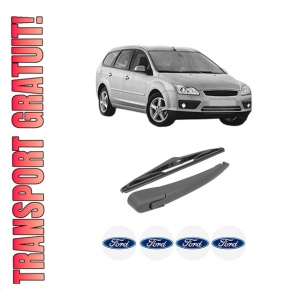 Set brat stergator spate cu lamela pentru FORD FOCUS II Turnier (DA_, FFS, DS) din 2004-2012, pentru spate, din cauciuc siliconat rezistent, 4 stickere auto FORD