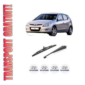 Set brat stergator spate cu lamela pentru HYUNDAI i30 Estate (FD) din 2007-2012, pentru spate, din cauciuc siliconat rezistent, 4 stickere auto HYUNDAI