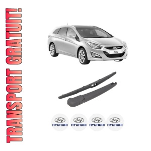 Set brat stergator spate cu lamela pentru HYUNDAI i40 I CW (VF) din 2011-2019, pentru spate, din cauciuc siliconat rezistent, 4 stickere auto HYUNDAI