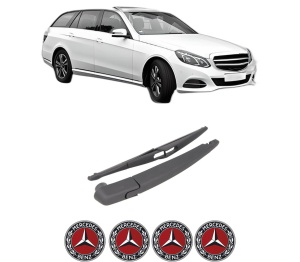 Set brat stergator spate cu lamela pentru MERCEDES-BENZ E-CLASS T-Model (S212) din 2009-2016, pentru spate, din cauciuc siliconat rezistent, 4 stickere auto MERCEDES-BENZ v1366
