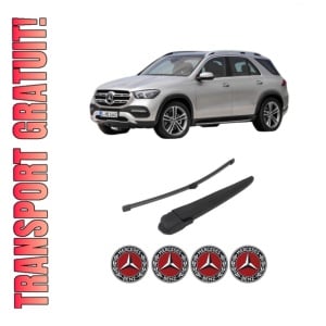 Set brat stergator spate cu lamela pentru MERCEDES-BENZ GLE (V167) din 2019-2023, pentru spate, din cauciuc siliconat rezistent, 4 stickere auto MERCEDES-BENZ