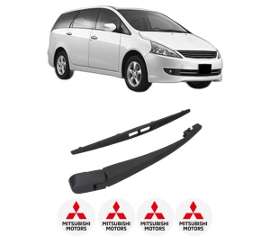 Set brat stergator spate cu lamela pentru MITSUBISHI GRANDIS (NA_W) din 2004-2011, pentru spate, din cauciuc siliconat rezistent, 4 stickere auto MITSUBISHI v1306