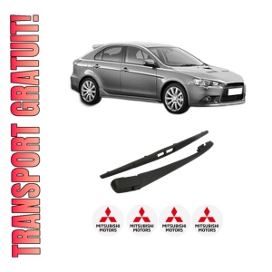 Set brat stergator spate cu lamela pentru MITSUBISHI LANCER VIII Sportback (CX_A) din 2008-2010, pentru spate, din cauciuc siliconat rezistent, 4 stickere auto MITSUBISHI