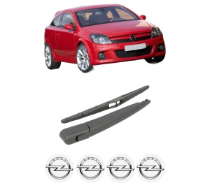 Set brat stergator spate cu lamela pentru OPEL ASTRA H GTC (A04) din 2005-2010, pentru spate, din cauciuc siliconat rezistent, 4 stickere auto OPEL v1121