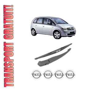 Set brat stergator spate cu lamela pentru OPEL MERIVA A MPV (X03) din 2003-2010, pentru spate, din cauciuc siliconat rezistent, 4 stickere auto OPEL