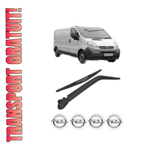 Set brat stergator spate cu lamela pentru OPEL VIVARO A Van (X83) din 2001-2014, pentru spate, din cauciuc siliconat rezistent, 4 stickere auto OPEL