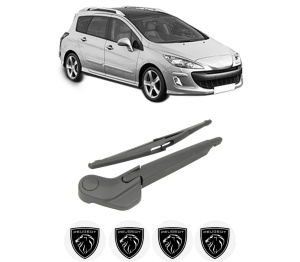 Set brat stergator spate cu lamela pentru PEUGEOT 308 SW I (4E_, 4H_) din 2007-2014, pentru spate, din cauciuc siliconat rezistent, 4 stickere auto PEUGEOT v946