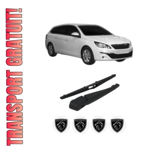 Set brat stergator spate cu lamela pentru PEUGEOT 308 SW II Estate Van (LC_) din 2014-2021, pentru spate, din cauciuc siliconat rezistent, 4 stickere auto PEUGEOT