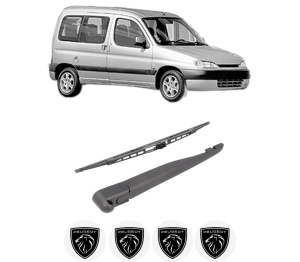 Set brat stergator spate cu lamela pentru PEUGEOT PARTNER MPV (5_, G_) din 1996-2015, pentru spate, din cauciuc siliconat rezistent, 4 stickere auto PEUGEOT v886