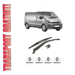Set brat stergator spate cu lamela pentru RENAULT TRAFIC II Van (FL) din 2001-2006, pentru spate, din cauciuc siliconat rezistent, 4 stickere auto RENAULT