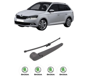 Set brat stergator spate cu lamela pentru SKODA FABIA III Estate (NJ5) din 2014-2022, pentru spate, din cauciuc siliconat rezistent, 4 stickere auto SKODA v463