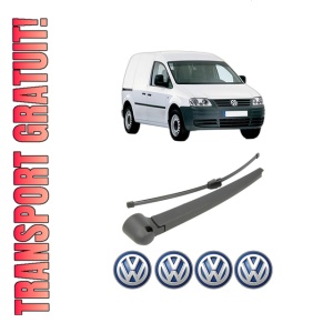 Set brat stergator spate cu lamela pentru Volkswagen CADDY III MPV (2KB, 2KJ, 2CB, 2CJ) din 2004-2015, pentru spate, din cauciuc siliconat rezistent, 4 stickere auto Volkswagen