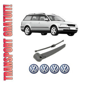 Set brat stergator spate cu lamela pentru Volkswagen PASSAT B5 Variant (3B5) din 1997-2000, pentru spate, din cauciuc siliconat rezistent, 4 stickere auto Volkswagen