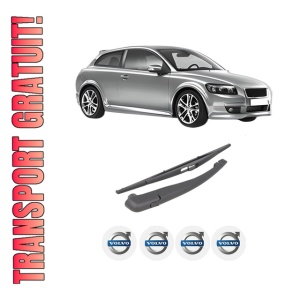 Set brat stergator spate cu lamela pentru VOLVO C30 (533) din 2006-2012, pentru spate, din cauciuc siliconat rezistent, 4 stickere auto VOLVO