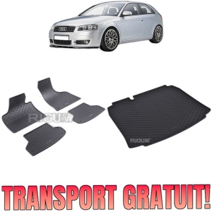 Set Covorase Auto Si Tavita Portbagaj AUDI A3 8P din 05.2003 - 01.2013, caroserie hatchback,