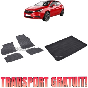 Set Covorase Auto Si Tavita Portbagaj OPEL ASTRA K din 11.2015 - 12.2021, caroserie hatchback, CU ROATA REZERVA