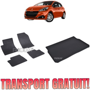 Set Covorase Auto Si Tavita Portbagaj PEUGEOT 208 I din 03.2012 - 05.2019, caroserie hatchback,