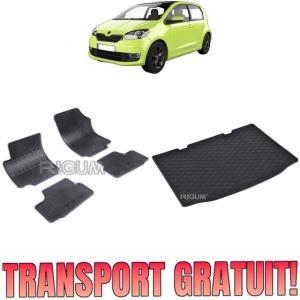 Set Covorase Auto Si Tavita Portbagaj SKODA CITIGO din 10.2011 - 2019, caroserie hatchback, PORTBAGAJ INFERIOR