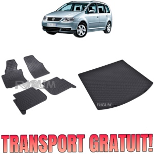 Set Covorase Auto Si Tavita Portbagaj VOLKSWAGEN TOURAN I din 03.2003 - 08.2015, caroserie van 5 locuri, 5 LOCURI