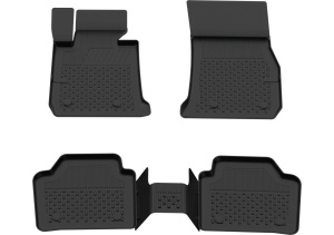 Set covorase BMW Seria 1 F20 din 2011-2018, covorase presuri tavita auto, cu tunel median intermediar din cauciuc thermoplastic, 4 Stickere auto cu BMW - Img 3