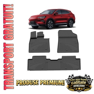 Set covorase BYD Seal U EV din 2021, covorase presuri tavita auto, cu tunel median intermediar din cauciuc thermoplastic, 4 Stickere auto cu BYD