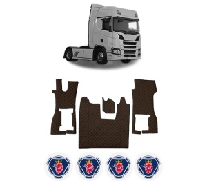 Set covorase Camion Tir SCANIA R II din 2016-2024, Auto, 4x Stickere auto cu SCANIA