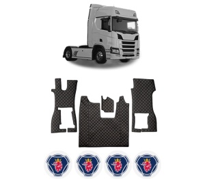 Set covorase Camion Tir SCANIA R II din 2016-2024, Auto, 4x Stickere auto cu SCANIA