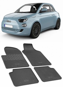 Set covorase Fiat 500 Hybrid Hatchback 02.2020 - prezent si 4 stickere rotunde Fiat accesorii pentru autoturismul tau - masina v4831