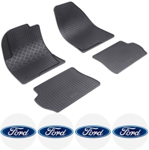 Set covorase Ford Fiesta V Hatchback 2002 - 09.2008 si 4 stickere rotunde Ford accesorii pentru autoturismul tau - masina v4812
