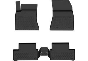 Set covorase Mercedes A-Class W177 din 2018, covorase presuri tavita auto, cu tunel median intermediar din cauciuc thermoplastic, 4 Stickere auto cu Mercedes - Img 3