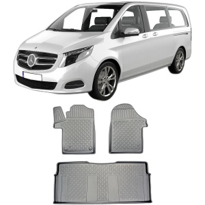 Set covorase MERCEDES V-CLASS W447, din 06.2014 - Prezent, covorase tavita, caroserie VAN AL 3-LEA rand exclus, compatibile cu autoturismul MERCEDES V-CLASS W447, ARISTAR - Img 2