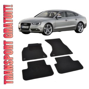 Set covorase mocheta Audi A5 B8 Sportback 2008-2016, din mocheta, compatibile cu autoturismul Audi A5 B8 Sportback