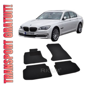 Set covorase mocheta BMW Seria 7 F01/F02, 2008-2015, din mocheta, compatibile cu autoturismul BMW Seria 7 F01/F02