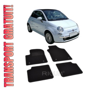 Set covorase mocheta Fiat 500 (2) 2015-prezent, din mocheta, compatibile cu autoturismul Fiat 500 (2)