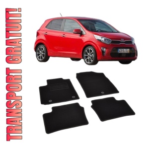 Set covorase mocheta Kia Picanto 3 2017-prezent, din mocheta, compatibile cu autoturismul Kia Picanto 3