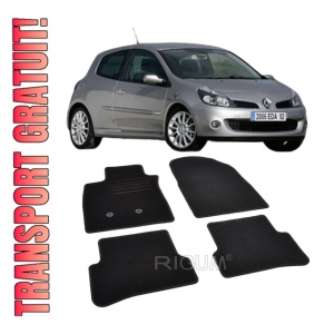 Set covorase mocheta Renault Clio 3, 2005-2014, din mocheta, compatibile cu autoturismul Renault Clio 3