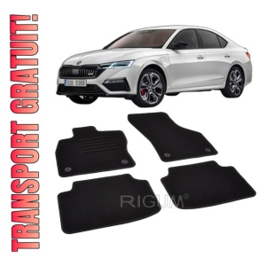 Set covorase mocheta Skoda Octavia 4, 2020-prezent, din mocheta, compatibile cu autoturismul Skoda Octavia 4