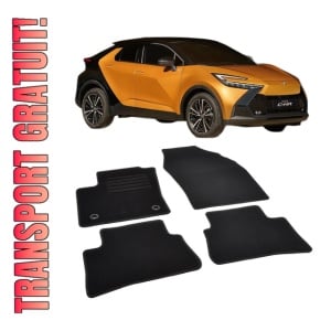 Set covorase mocheta Toyota CHR 2 Hybrid 2024-prezent, din mocheta, compatibile cu autoturismul Toyota CHR 2 Hybrid