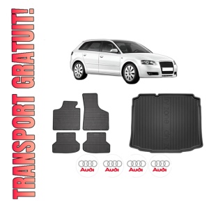 Set Covorase Presuri Auto Si Tavita Portbagaj AUDI A3 Sportback (8PA) din 2004-2013 AUDI