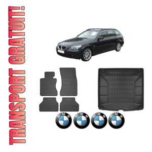 Set Covorase Presuri Auto Si Tavita Portbagaj BMW Seria 5 Touring (E61) din 2004-2010 BMW