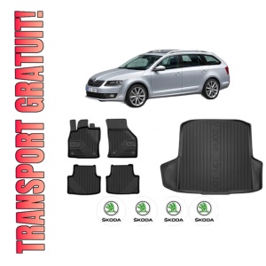 Set Covorase Presuri Auto Si Tavita Portbagaj SKODA Octavia III Combi (5E5, 5E6) din 2012-2020 SKODA