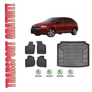 Set Covorase Presuri Auto Si Tavita Portbagaj SKODA RAPID Spaceback (NH1) din 2012-2019 SKODA