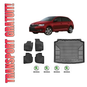 Set Covorase Presuri Auto Si Tavita Portbagaj SKODA RAPID Spaceback (NH1) din 2012-2019 SKODA
