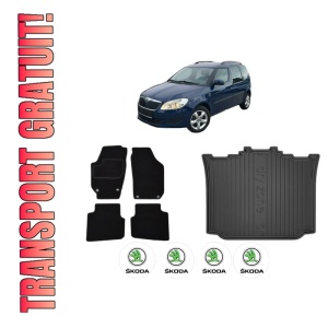 Set Covorase Presuri Auto Si Tavita Portbagaj SKODA ROOMSTER (5J7) din 2006-2015 SKODA
