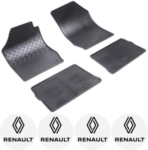 Set covorase Renault Clio II Hatchback 1998 - 08.2005 si 4 stickere rotunde Renault accesorii pentru autoturismul tau - masina v4500