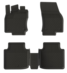 Set covorase Seat Tarraco din 2018, covorase presuri tavita auto, cu tunel median intermediar din cauciuc thermoplastic, 4 Stickere auto cu Seat - Img 3