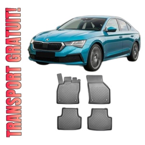 Set covorase SKODA Octavia IV PHEV, din 09.2020 - Prezent, covorase tavita, caroserie HATCHBACK NU CORESPUNDE MODELULUI E-TEC MILD HYBRID, compatibile cu autoturismul SKODA Octavia IV PHEV, ARISTAR