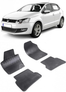 Set covorase Volkswagen Polo V 05.2009 - 09.2017 si 4 stickere rotunde Volkswagen accesorii pentru autoturismul tau - masina v4264