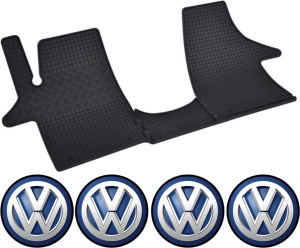 Set covorase Volkswagen T5/T6 Caravelle 2/3 locuri 2006 - prezent si 4 stickere rotunde Volkswagen accesorii pentru autoturismul tau - masina v4242