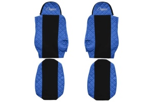 Set Huse Scaune Camion Tir DAF CF 75 din 2001-2013, Auto, Model ELEGANCE Q, Culoare Albastru, 4x Stickere auto cu DAF - Img 2